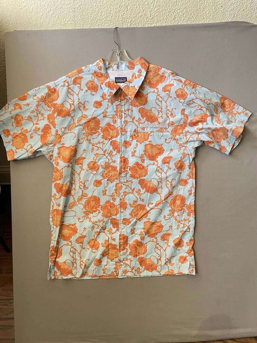 Patagonia New Belgium Brewing Organic Cotton Full Zip Floral Shirt XL